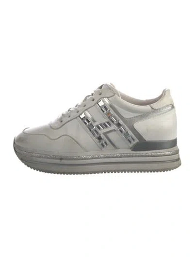 Pre-owned Hogan Leather Printed Sneakers In White