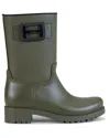 Hogan Leather Rain Boot In Green