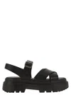 Hogan Leather Sandal With Midsole Sandals In Black
