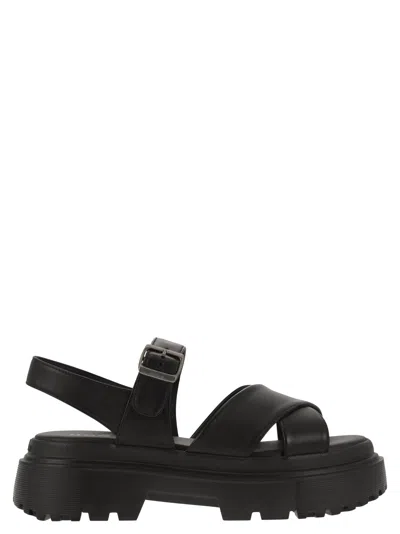 HOGAN LEATHER SANDAL WITH MIDSOLE