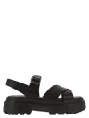 Hogan Woman Sandals Black Size 5.5 Calfskin In Black