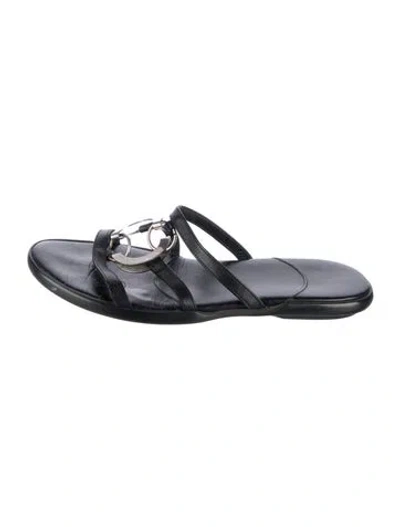 Pre-owned Hogan Leather Sandals In Black