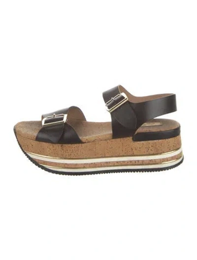 Pre-owned Hogan Leather Sandals In Black