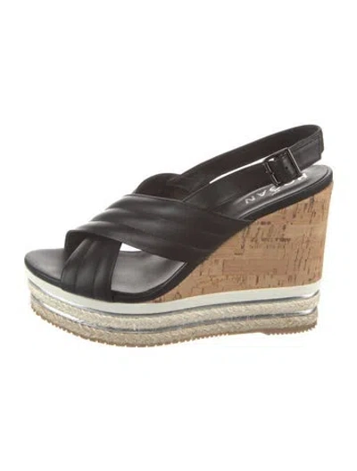 Pre-owned Hogan Leather Sandals In Black