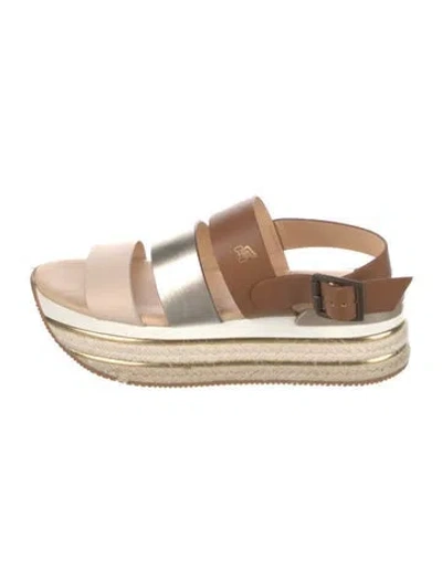 Pre-owned Hogan Leather Sandals In Gold