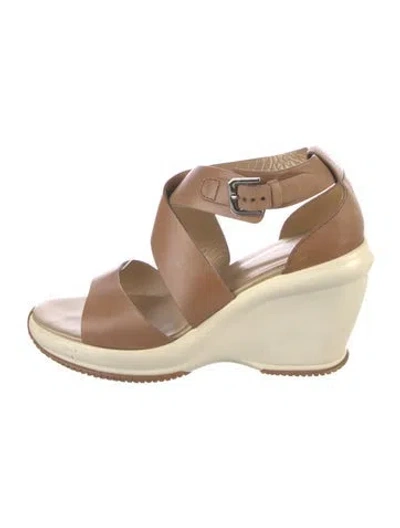 Pre-owned Hogan Leather Sandals In Neutral