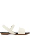 Hogan Leather Sandals In White