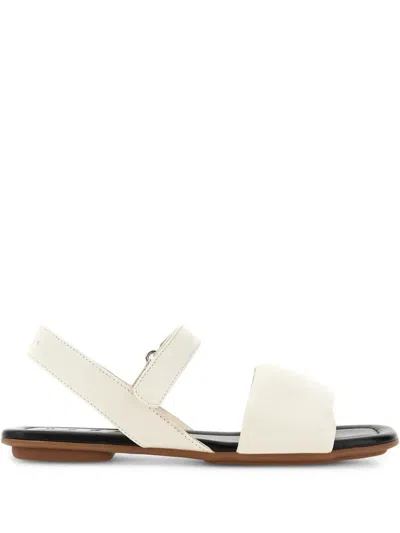 Hogan Leather Sandals In White