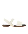Hogan Leather Sandals In White