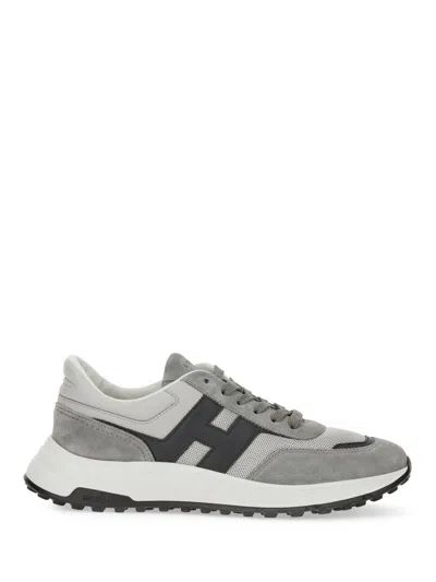 Hogan Leather Shoes Sneakers In Grey