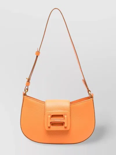 HOGAN LEATHER SHOULDER BAG WITH H BUCKLE DETAIL