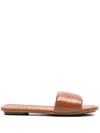 Hogan Slide Sandals In Leather In Brown