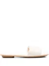 Hogan Leather Slide Shoes In White