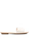 Hogan Leather Slide Shoes In White