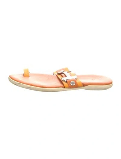 Pre-owned Hogan Leather Slides In Orange