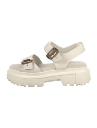 Pre-owned Hogan Leather Slingback Sandals In Brown