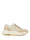 Hogan Leather Sneaker In Beige