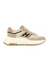 Hogan Hi-fi Suede And Mesh Sneakers Shoes In Neutral