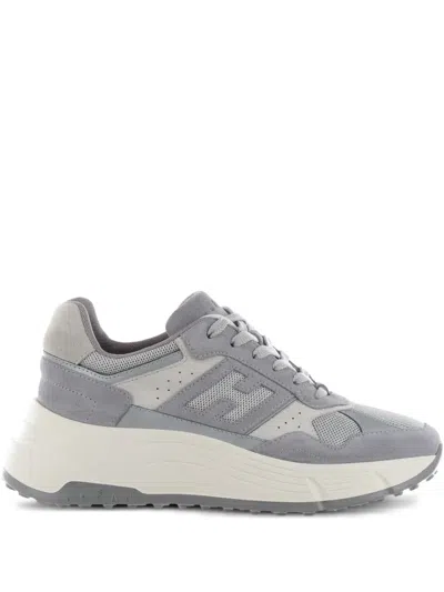 Hogan Leather Sneakers In Gray