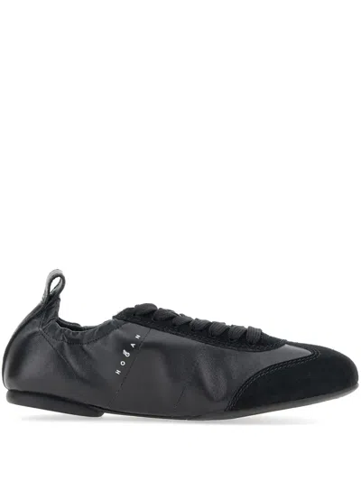 Hogan Leather Sneakers In Black