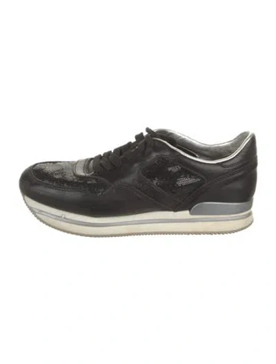 Pre-owned Hogan Leather Sneakers In Black