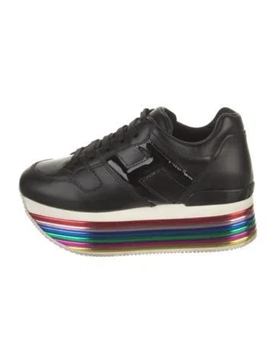 Pre-owned Hogan Leather Sneakers In Black