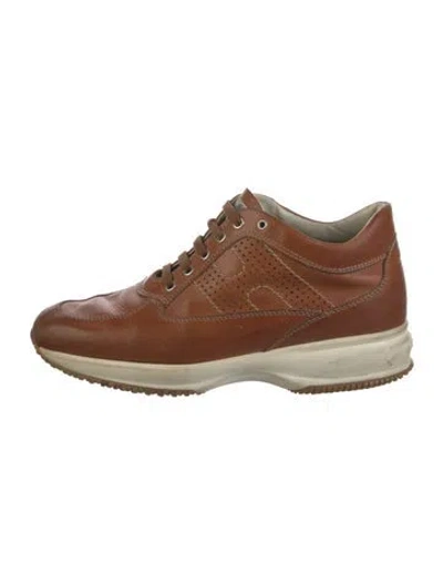 Pre-owned Hogan Leather Sneakers In Brown