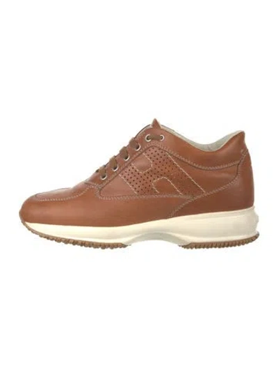Pre-owned Hogan Leather Sneakers In Brown