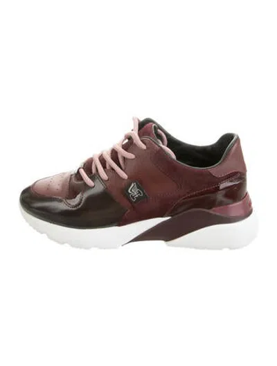Pre-owned Hogan Leather Sneakers In Brown/burgundy