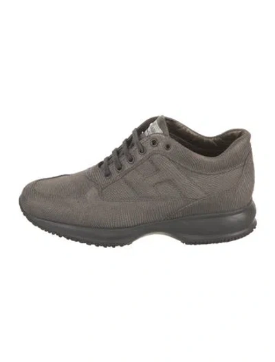 Pre-owned Hogan Leather Sneakers In Gray