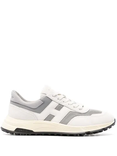 Hogan Leather Sneakers In White And Grey