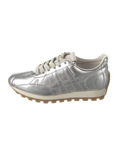 Pre-owned Hogan Leather Sneakers In Metallic/silver