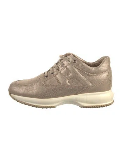 Pre-owned Hogan Leather Sneakers In Neutral
