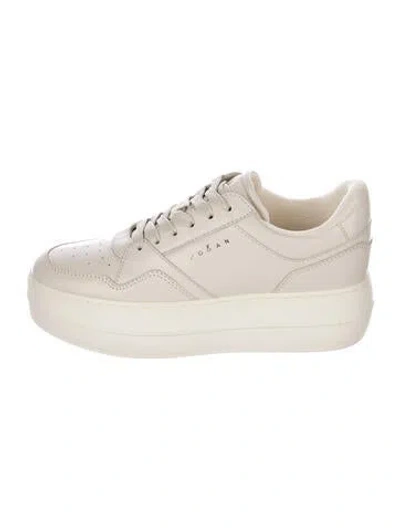 Pre-owned Hogan Leather Sneakers In Neutrals