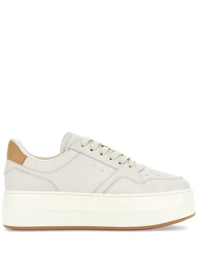 Hogan Leather Sneakers In Neutrals