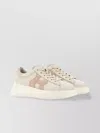 Hogan Leather Sneakers Rebel Panelled Platform Round Suede In Neutral