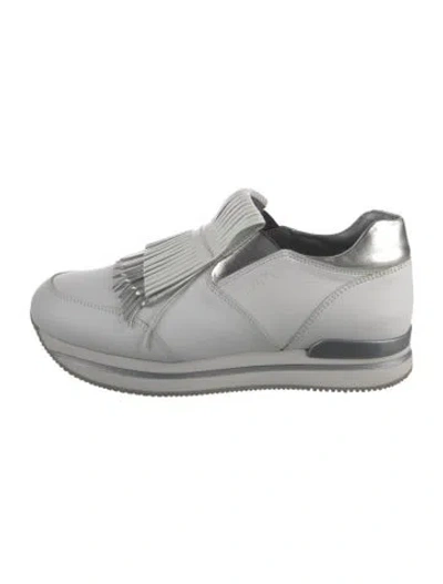 Pre-owned Hogan Leather Sneakers In Silver/white