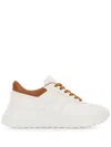 Shop Hogan Leather Sneakers In White
