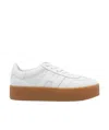 Hogan Low Top Leather Sneakers With Platform Sole In White