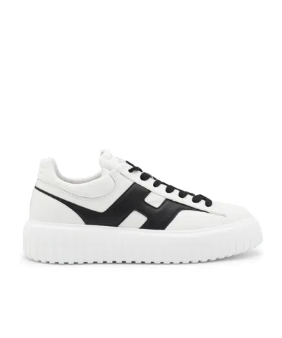Hogan H-stripes Low-top Sneakers With Smooth Leather Upper In White