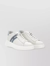 HOGAN LEATHER SNEAKERS WITH COLOR BLOCK DESIGN