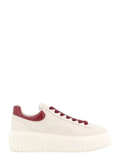 Hogan Leather Sneakers With Contrasting Detail In White