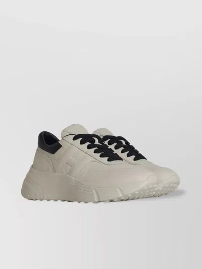 Hogan Leather Sneakers With Contrasting Heel Tab In White