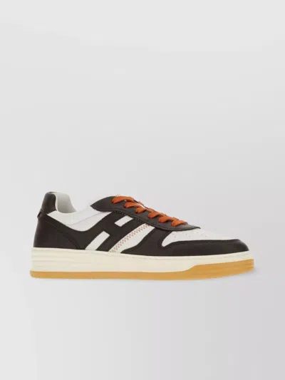 Hogan Leather Sneakers With Contrasting Laces And H Detail In Black
