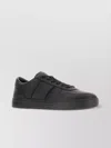 Hogan Leather Sneakers With Flat Sole And Perforated Toe Cap In Black