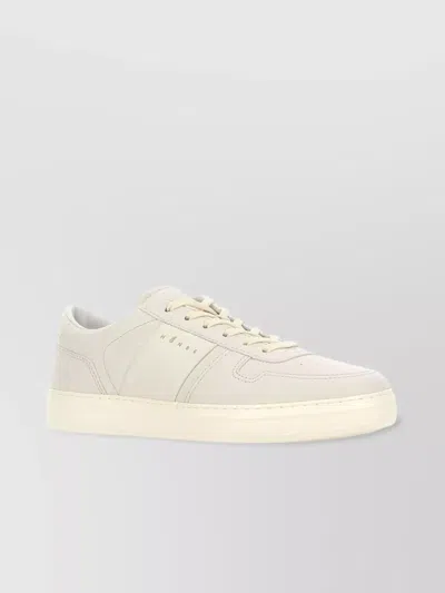 HOGAN LEATHER SNEAKERS WITH LOGOED INSERT AND PADDED ANKLE