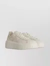 Hogan Leather Sneakers With Perforated Design And Platform Sole