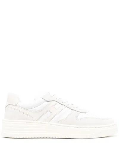 Hogan Leather Sneakers With Rubber In White