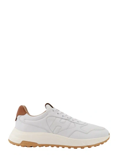 Hogan Leather Sneakers With Stitched Logo In White