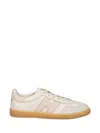 Hogan Leather Sneakers With Suede Accents In Neutral